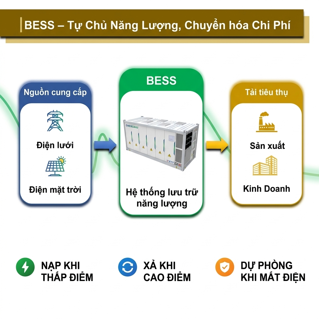 Hệ BESS Cho Khối Doanh Nghiệp Sản Xuất